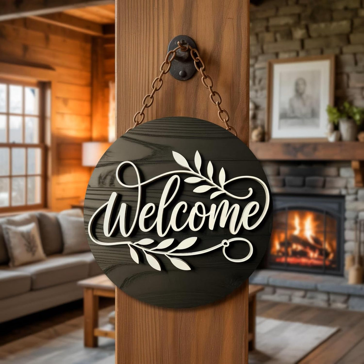 Personalized Acrylic House Name Plate | Round Outdoor Name Board