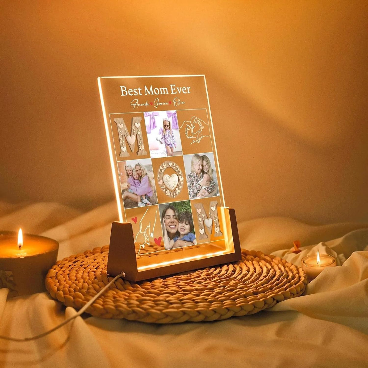 Personalized Mum Photo Collage LED Lamp | Acrylic Night Light