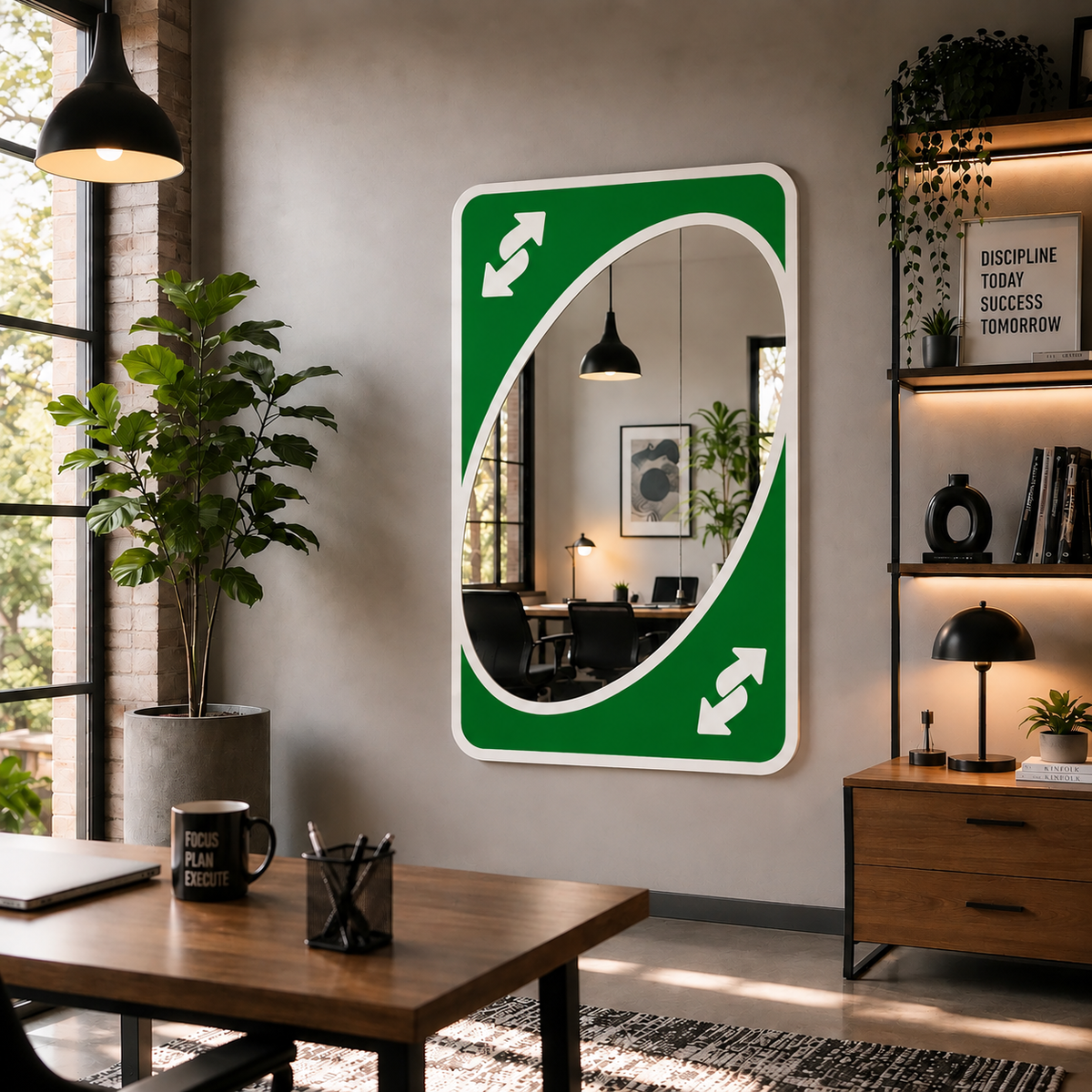 UNO Reverse Card Wall Mirror | Gaming & Room Decor Mirror (32×48 in)