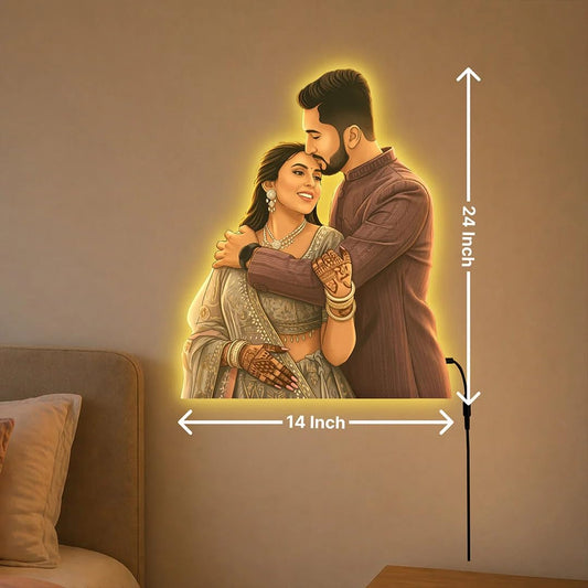 Forever Love | Personalised Wooden LED Photo Cutout 3D Glow