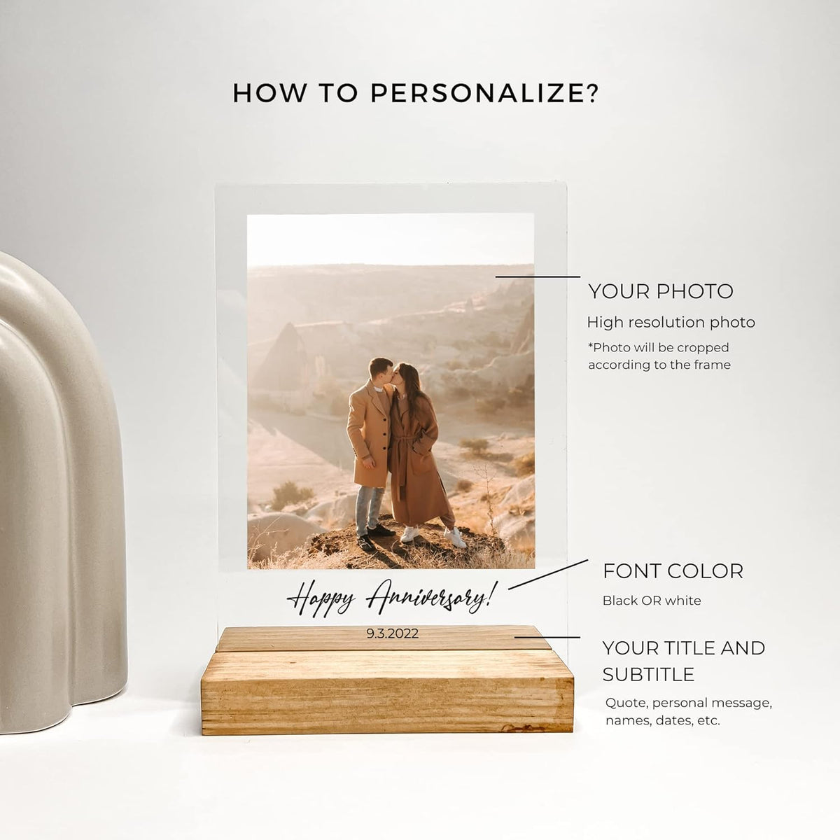 Custom Acrylic Photo Frame | Personalised Couple Gift (5 Designs)