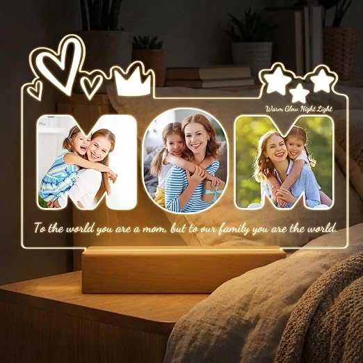 Personalized Mum Photo Collage LED Lamp | Acrylic Night Light