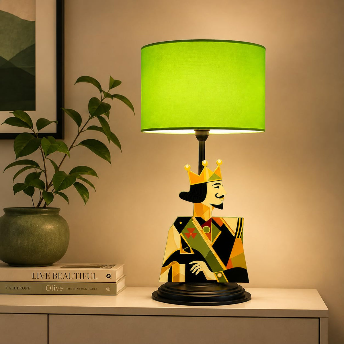 Royal King 55cm Artistic Table Lamp - 6 Color Options