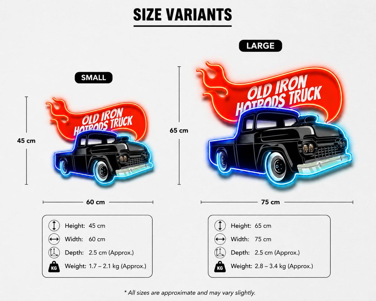 Hotrod Truck LED Neon Sign | Garage Wall Decor