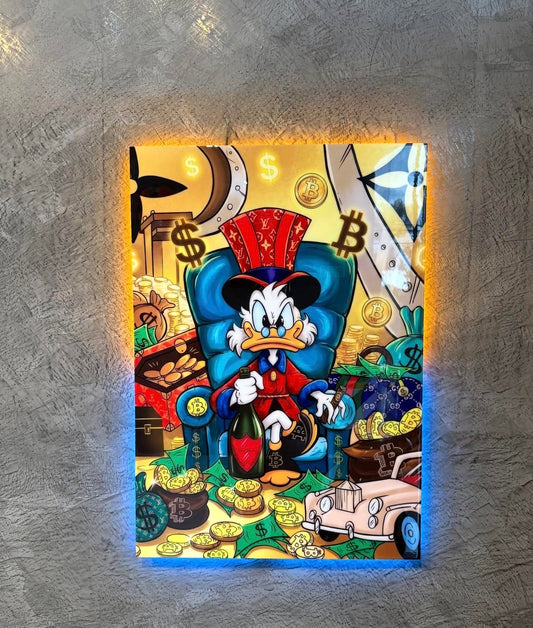 McDuck Bitcoin Pop Art LED Backlit Wall Art | cm Luxury Decor