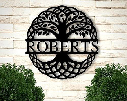 Personalized Tree Name Plate | Custom Round Wooden Name Sign