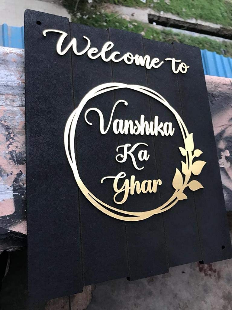 Personalized Our Home Name Plate | Wooden & Acrylic Name Sign
