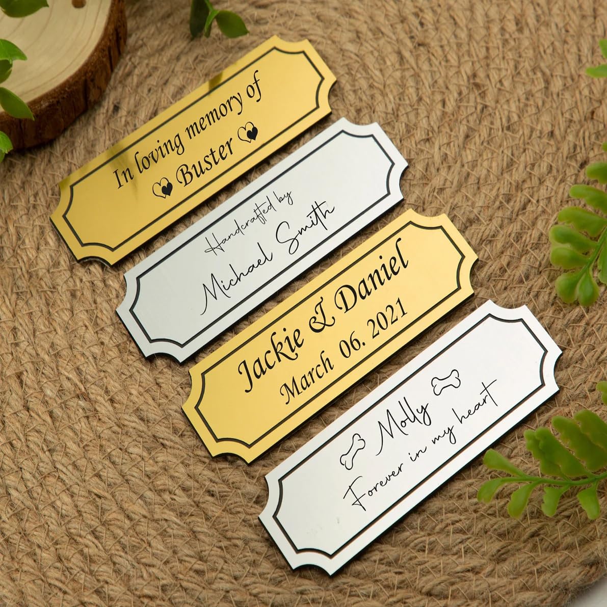 Personalized Acrylic Name Plate | Custom Gold Name Sign for Home