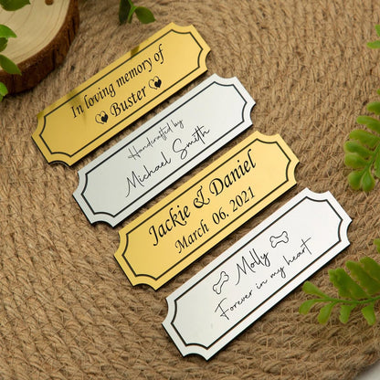 Personalized Acrylic Name Plate | Custom Gold Name Sign for Home