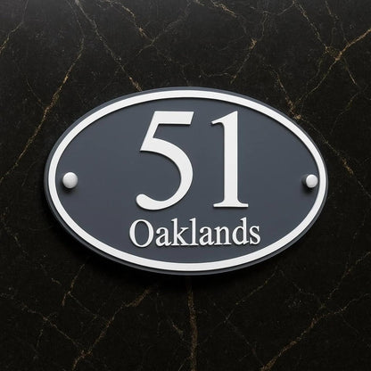 Custom Oval Name Plate for Home Door | Personalized House Sign