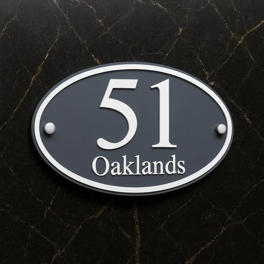 Custom Oval Name Plate for Home Door | Personalized House Sign