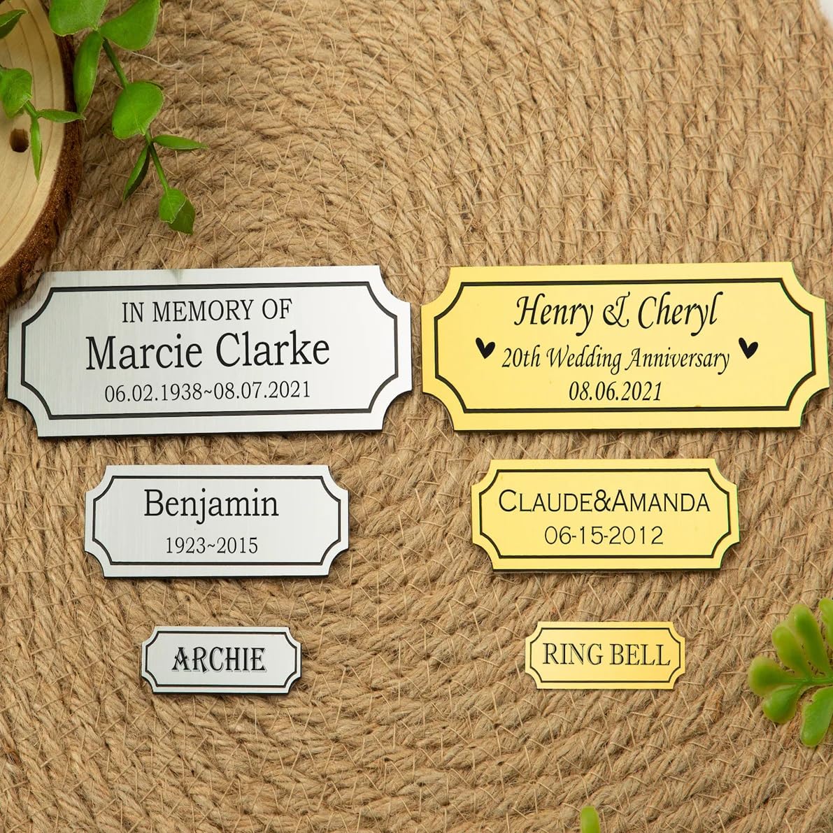 Personalized Acrylic Name Plate | Custom Gold Name Sign for Home