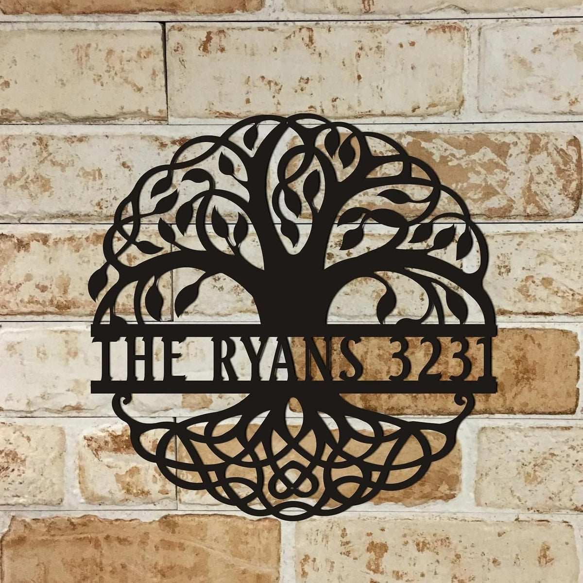 Personalized Tree Name Plate | Custom Round Wooden Name Sign