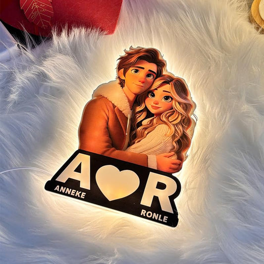Personalized Anime Couple Lamp | Perfect Anniversary & Birthday Gift