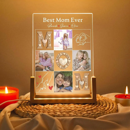 Personalized Mum Photo Collage LED Lamp | Acrylic Night Light