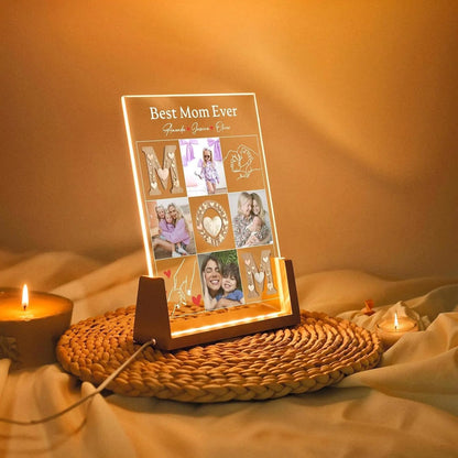 Personalized Mum Photo Collage LED Lamp | Acrylic Night Light