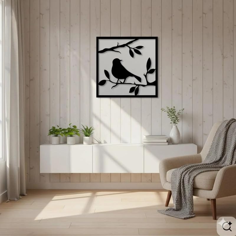 Couple Tree MDF Wall Art | Set of 3 Black Panels