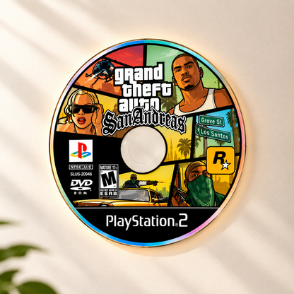 Gaming CD Wall Art | Retro San Andreas Inspired Decor