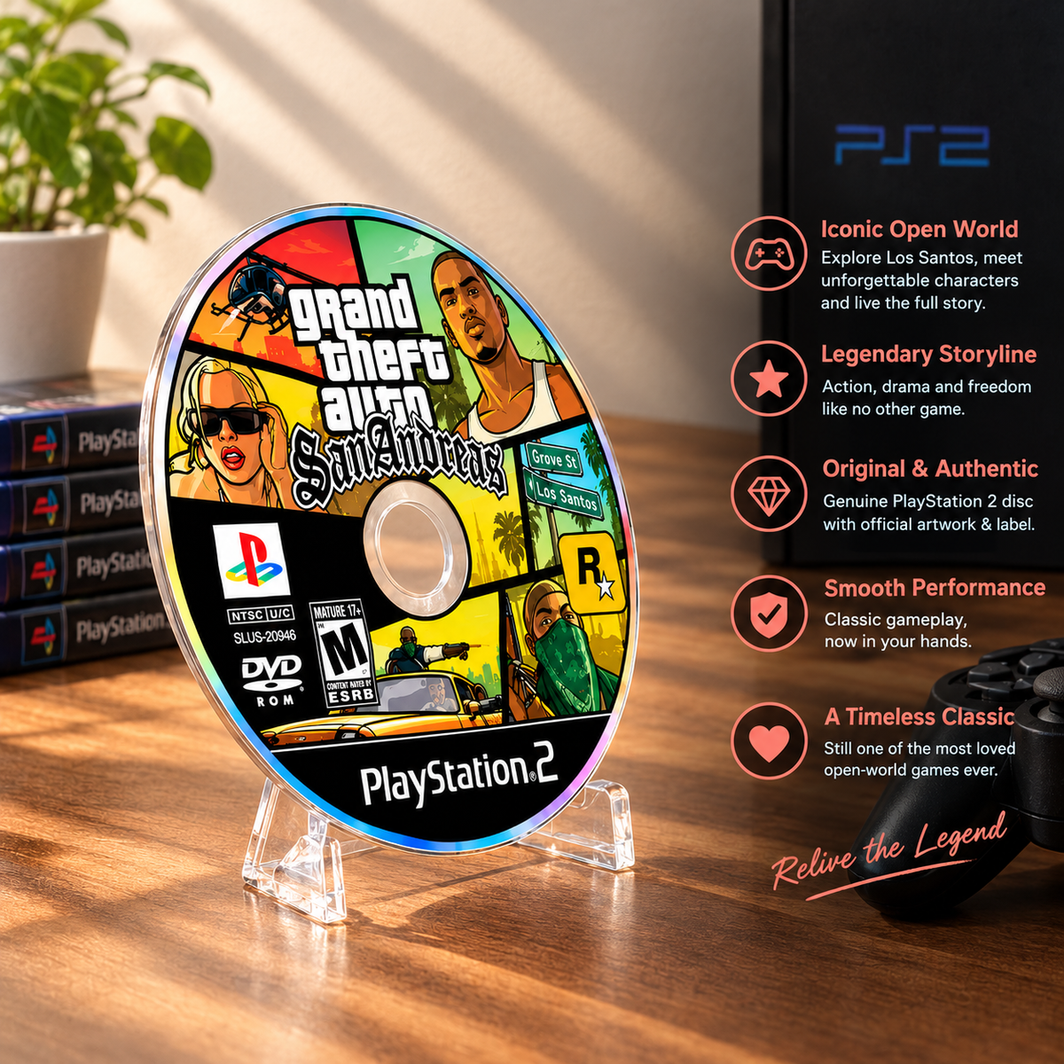 Gaming CD Wall Art | Retro San Andreas Inspired Decor
