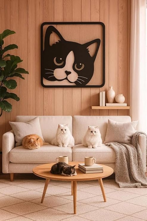 Couple Tree MDF Wall Art | Set of 3 Black Panels