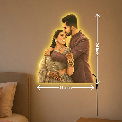 Forever Love | Personalised Wooden LED Photo Cutout 3D Glow