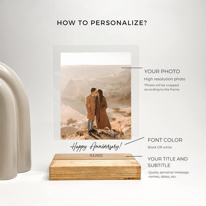 Custom Acrylic Photo Frame | Personalised Couple Gift (5 Designs)