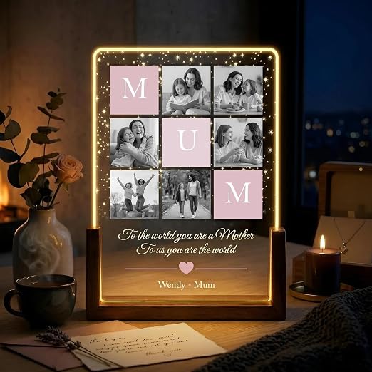 Personalized Mum Photo Collage LED Lamp | Acrylic Night Light