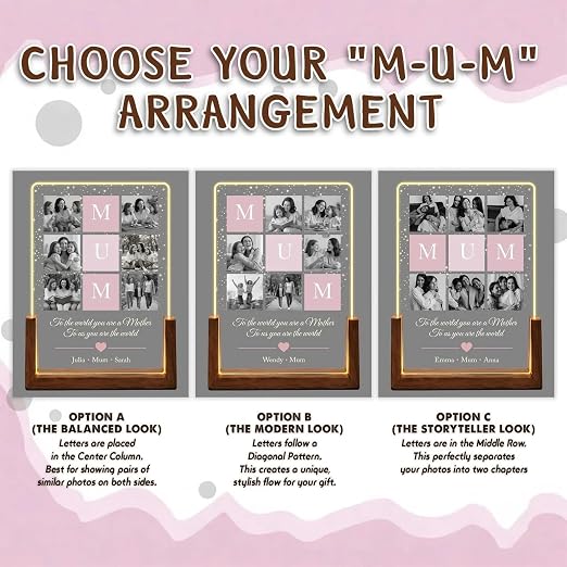 Personalized Mum Photo Collage LED Lamp | Acrylic Night Light