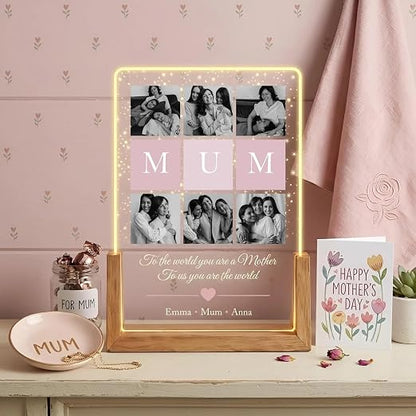 Personalized Mum Photo Collage LED Lamp | Acrylic Night Light