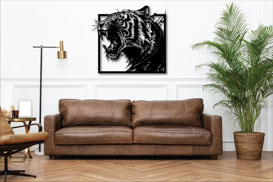 Abstract Leaf Wall Art Set of 3 | Black MDF Botanical Wall Decor