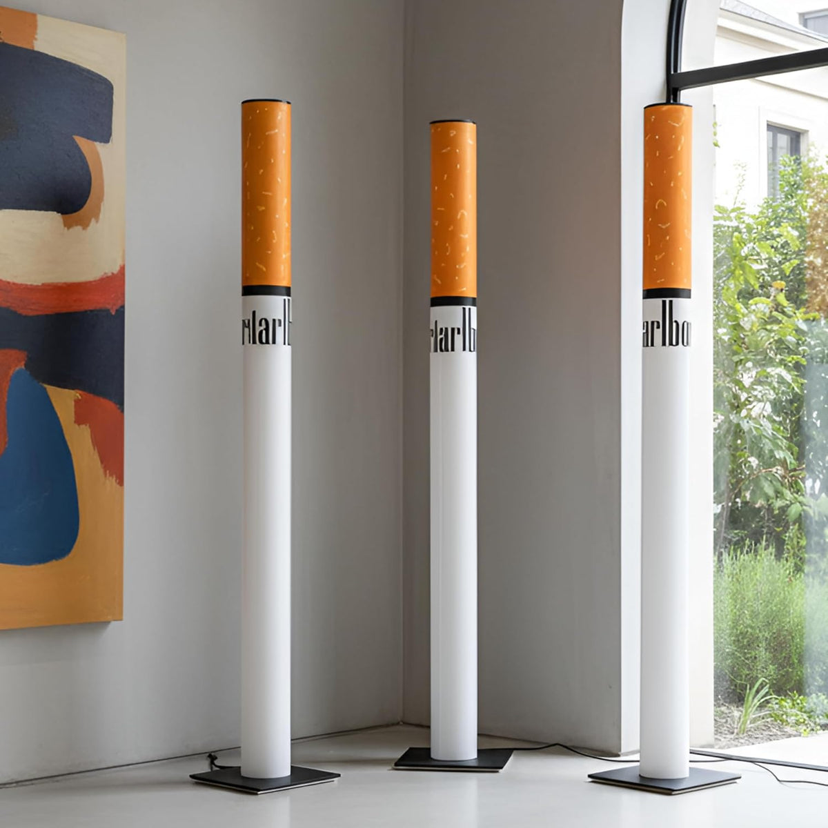 Orange & White LED Floor Lamp | Ambient Home Décor