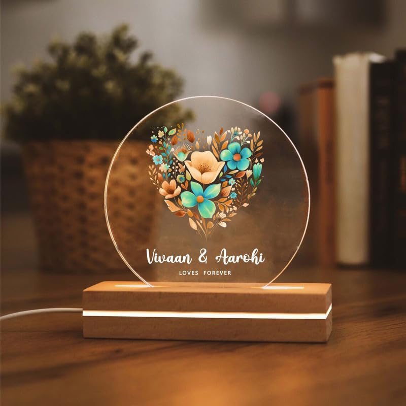 Personalised LED Photo Lamp for Couples | Design 5
