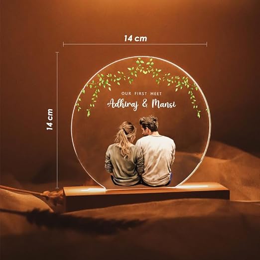 Personalised LED Photo Lamp for Couples | Design 5