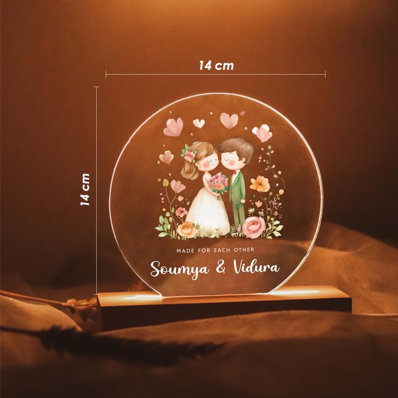 Personalised LED Photo Lamp for Couples | Design 5
