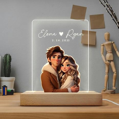Personalized Anime Couple Lamp | Perfect Anniversary & Birthday Gift