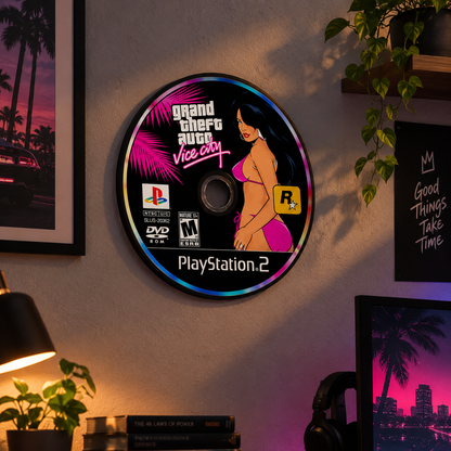 Vice City Retro Gaming CD Wall Art