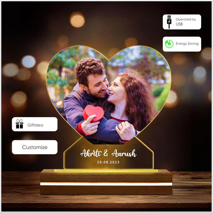 Cupid Love | Personalised Heart LED Photo Lamp for Couples