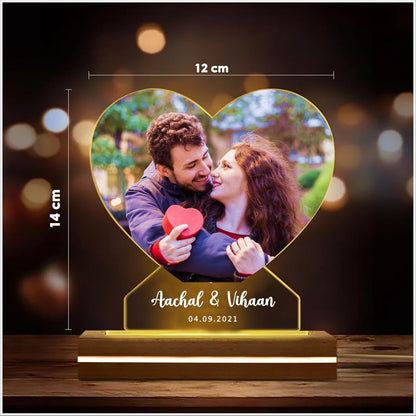 Cupid Love | Personalised Heart LED Photo Lamp for Couples