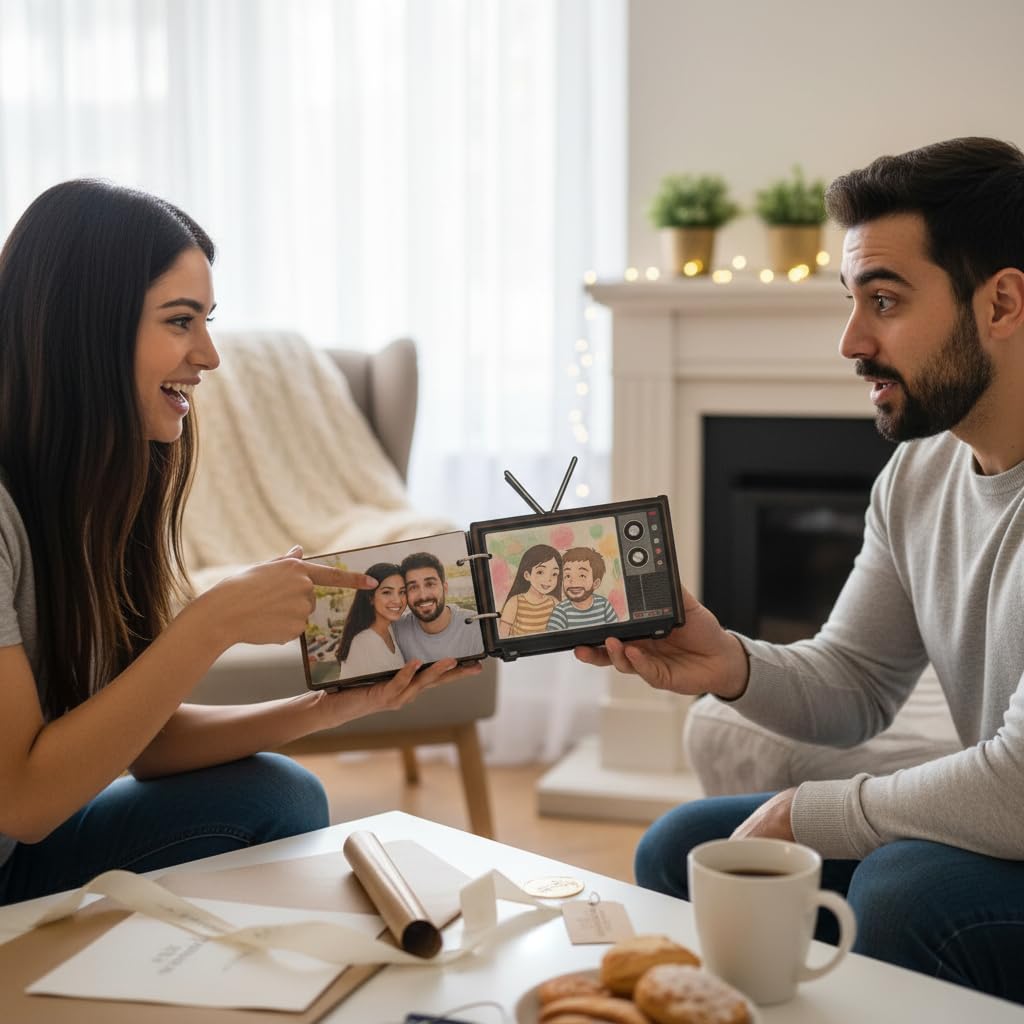 Personalized 5-Photo Album | Custom Couple Gift with Ghibli-Style Art