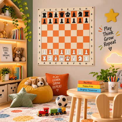 3D Magnetic Chess Wall Decor | Wall-Mounted Chess Board with Magnetic Pieces