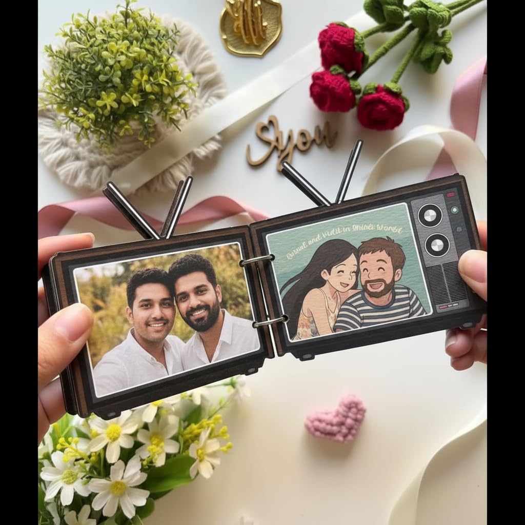 Personalized 5-Photo Album | Custom Couple Gift with Ghibli-Style Art