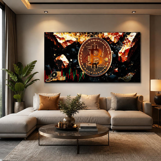 Bitcoin Neon Wall Art Backlit Acrylic Crypto Trader Decor