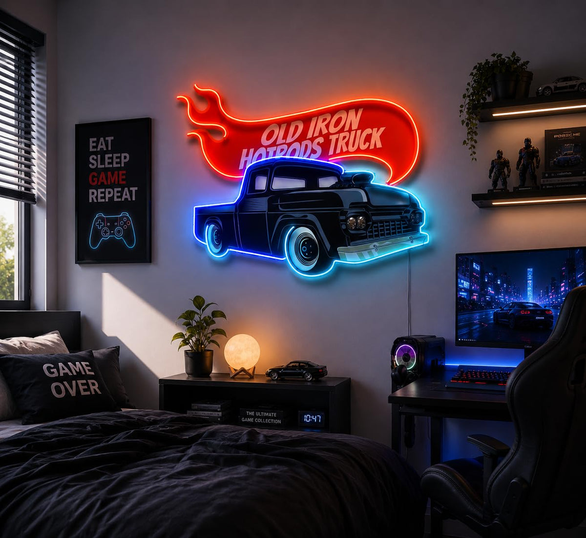 Hotrod Truck LED Neon Sign | Garage Wall Decor
