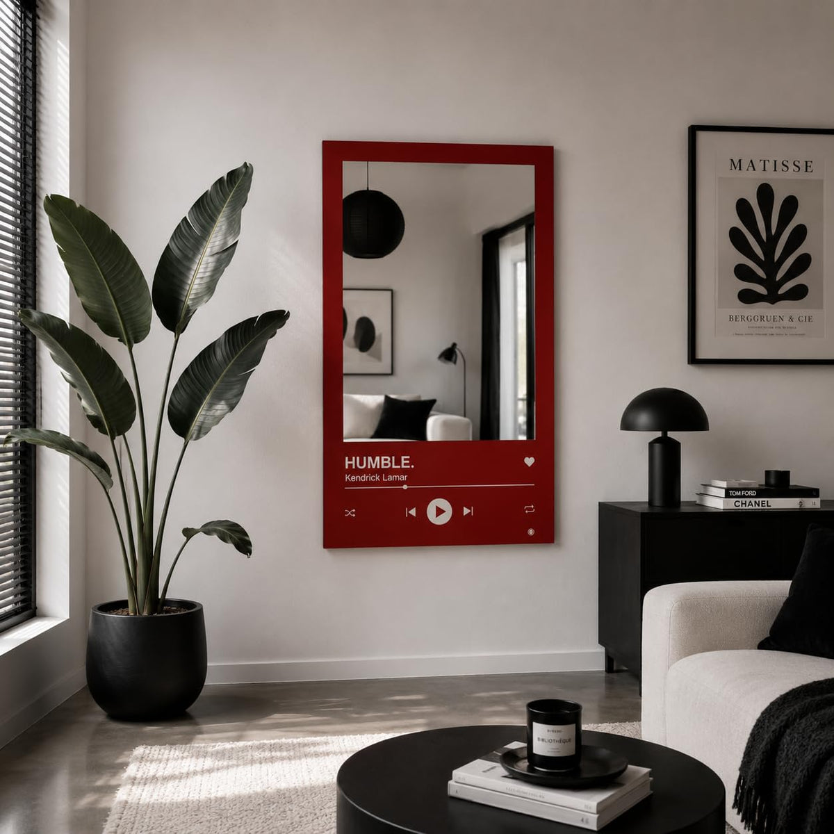 Music Player LED Wall Mirror – Premium Acrylic Room Decor