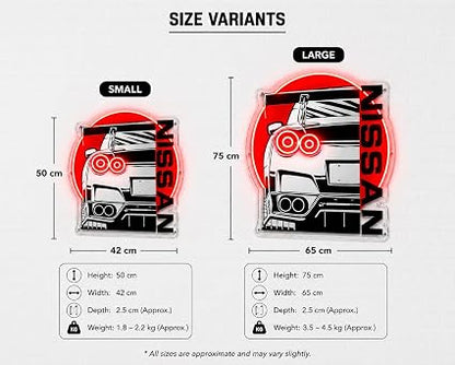 Nissan GT-R Neon Wall Sign – Red LED Acrylic Backlit Car Art