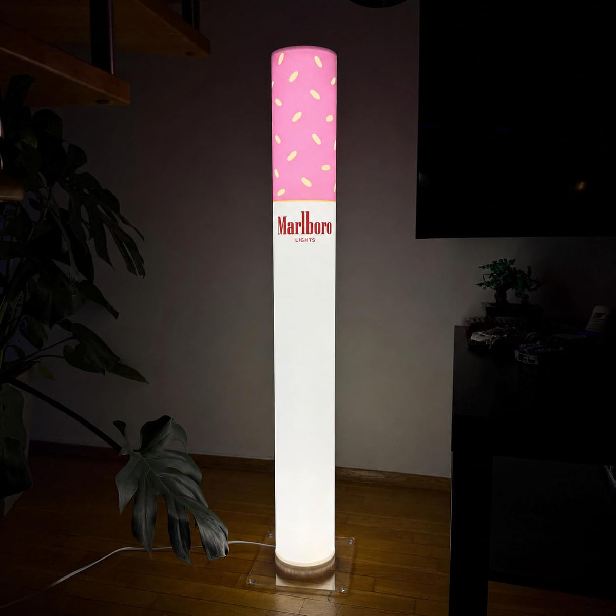 Pink LED Floor Lamp | Living Room & Cafe Decor