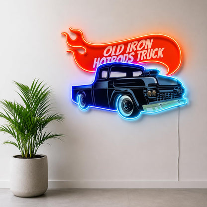 Hotrod Truck LED Neon Sign | Garage Wall Decor