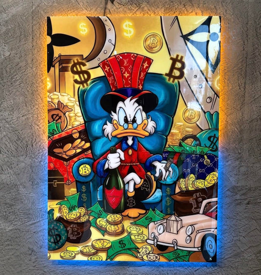 McDuck Bitcoin Pop Art LED Backlit Wall Art | cm Luxury Decor