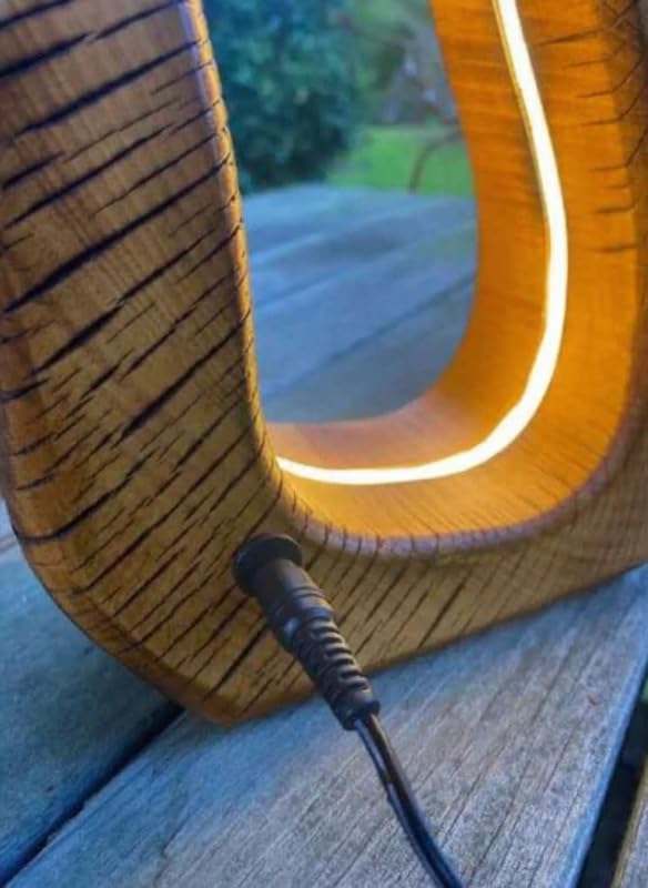 Modern Wooden LED Night Lamp | Warm Ambient Light for Bedroom & Home Decor