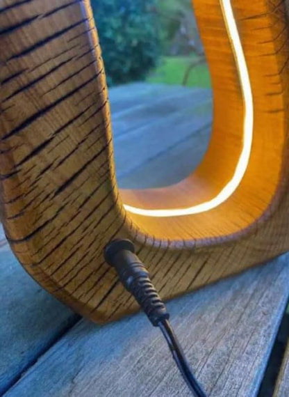 Modern Wooden LED Night Lamp | Warm Ambient Light for Bedroom & Home Decor